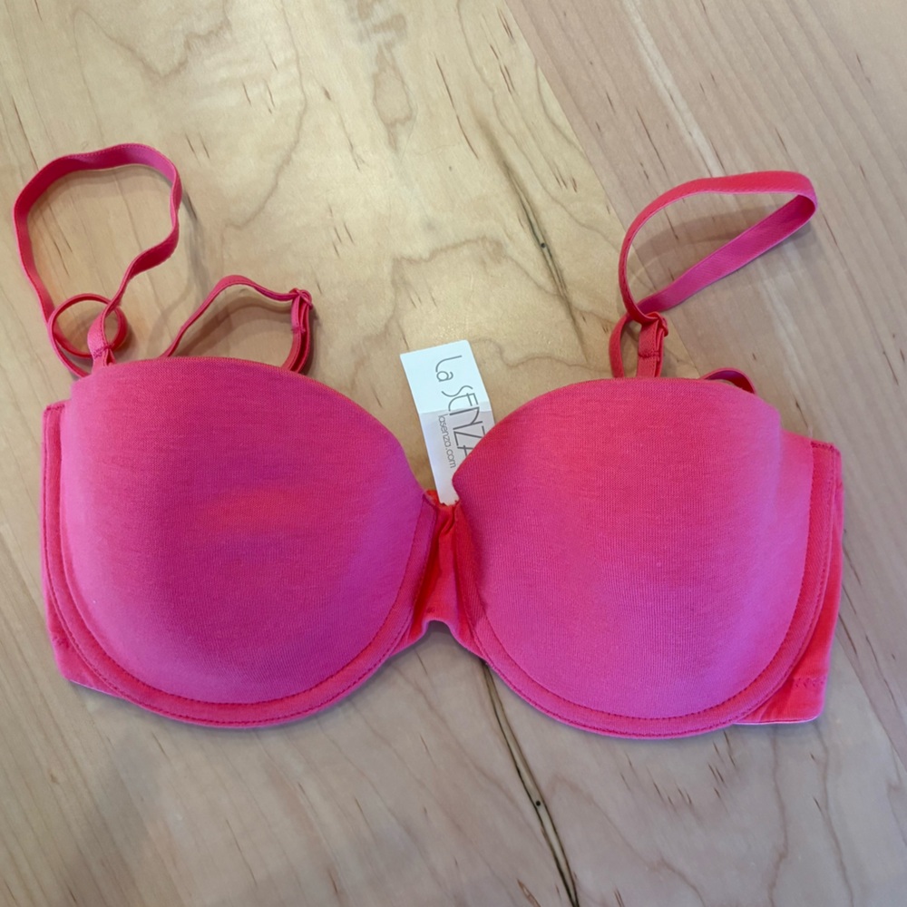 NWT La Senza Full Cup Bra, Pink, Size 32D, Cotton, Adjustable/Removable Straps
